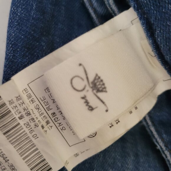 O'2nd Jeans Womens Size 2 Straight Mid Rise Medium Wash Denim Raw Hems Flowers - Picture 5 of 5